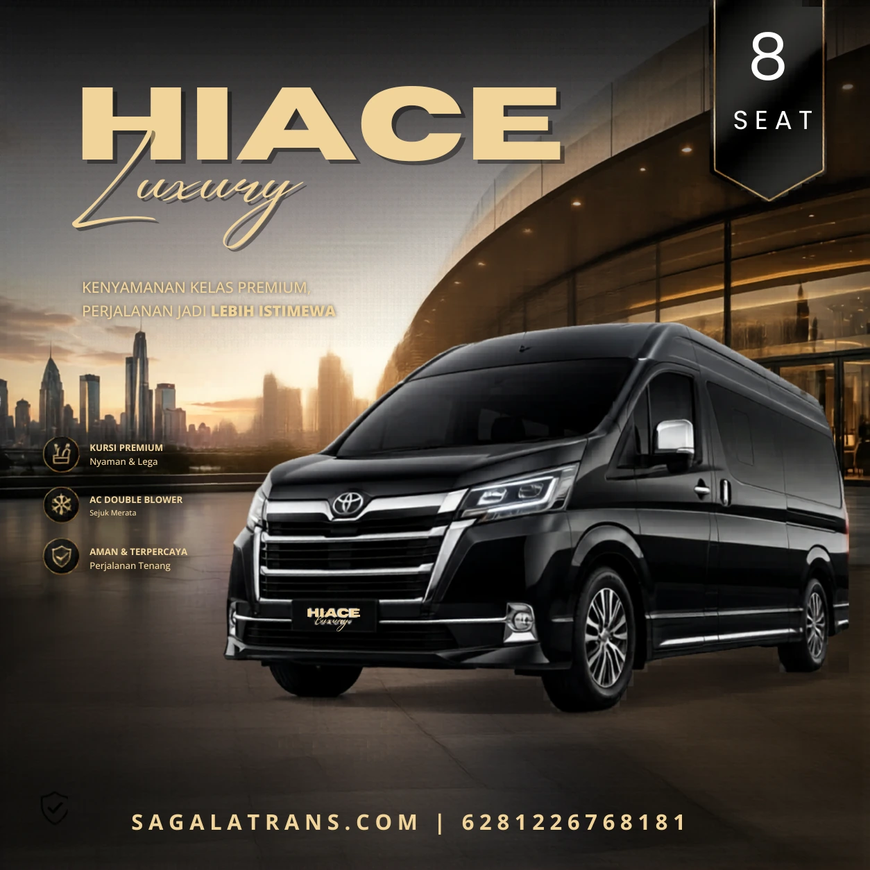 sewa hiace 8 seat